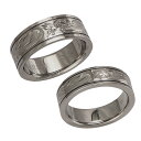 ハワイアンジュエリー リング ペアリング チタンリング スクロール メンズ レディース 指輪 刻印 6mm&8mm フラットスムースエッジリング チタン プルメ...