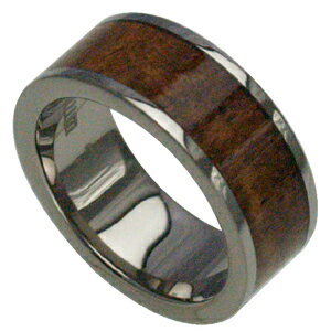 ハワイアンジュエリー リング コアウッド チタンリング メンズ レディース 指輪 刻印 alamea 8mm ハワイアンコア 7号-21号