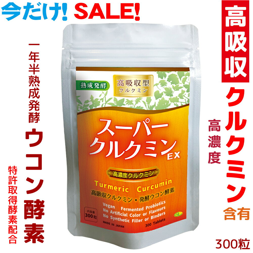 ★ポイント10倍★【高吸収型 クルクミン酵素】 高濃度 発酵ウコン クルクミン17倍！ 1年半熟成発酵 ウコン クルクミン酵素 95%吸収率 酪酸菌 乳酸菌 酵母菌 60種野草 無添加 国産 ★体内そうじ★お酒を飲む方の健康サポートに最適！