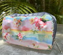 [LeSportsac/レスポートサック]ハワイ限定　プルメリア　レインボー（Plumeria Rainbow）　コスメティックバッグ　コスメポーチ　6511　K879