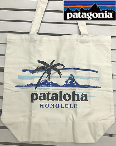 PATAGONIA/パタゴニア ハワイ パタロハ トートバッグ オーガニックコットン （生成り×ブルー） ハワイ直輸入