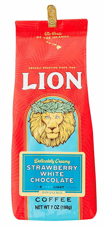 ライオンコーヒー ストロベリーホワイトチョコ 7oz（198g）17時までのご注文で即日出荷！ハワイ、お土産※北海道・九州は1万円以上で送料無料！（沖縄のぞく）