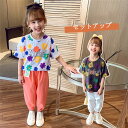 子供服 セットアップ キッズ 女の子 半袖 2点セット 上下セット Tシャツ 薄手 ハーフパンツ おしゃれ カジュアル 涼しい 可愛い ジャージ 新品