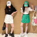 子供服 セットアップ キッズ 女の子 半袖 2点セット 上下セット Tシャツ 薄手 ハーフパンツ おしゃれ カジュアル 涼しい 可愛い ジャージ 新品