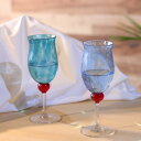 水影ワイングラス 赤玉 琉球ガラス 