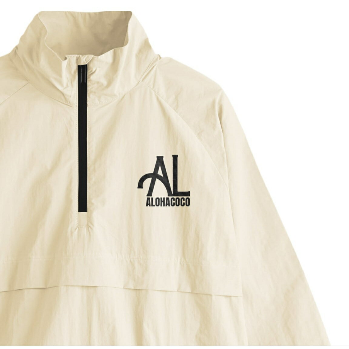 ALOHACOCO ORIGINAL “AL” LOGO SET UP(オフホワイト)刺繍ロゴセットアップナイロン素材アジャスター付き夏のアウトドアにもオススメ男女兼用UNISEX予約商品送料無料ラッピング無料