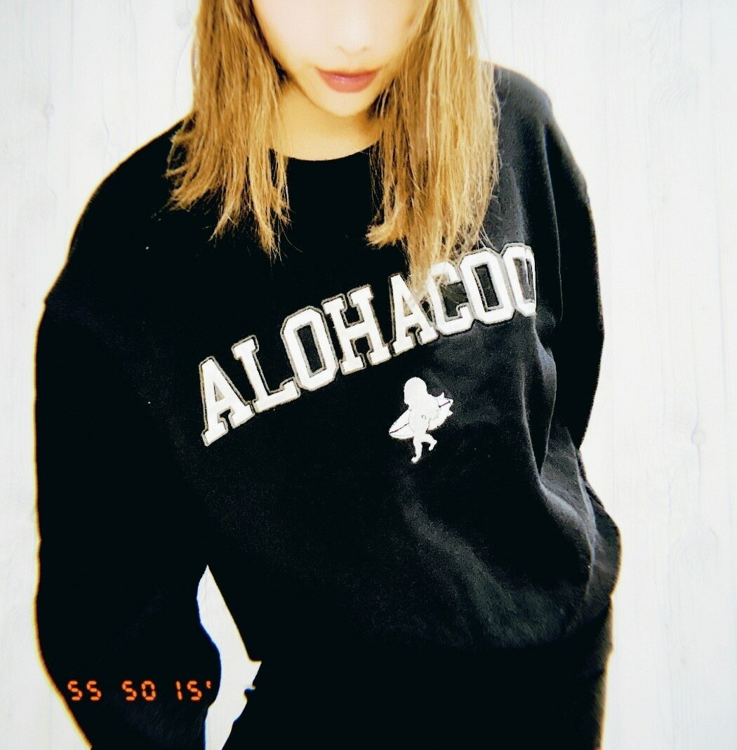 UNISEX 2021刺繍トレーナー【BLACK】再入荷