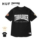 スラッシャー HUF × THRASHER ハフ スラッシャー ベースボールジャージー [ KN00419 ] THRASHER CENTER FIELD BASEBALL JERSEY シャツ [220625]【SPS2403】