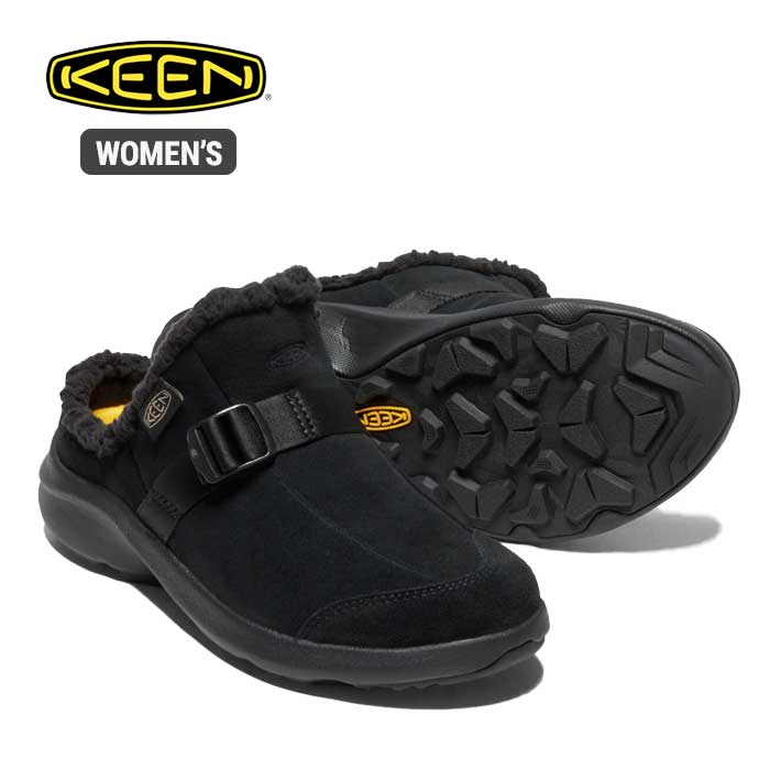キーン レディース スリッポン フッド クロッグ KEEN HOOD CLOG (1026802) Black/Black 靴 [221115]