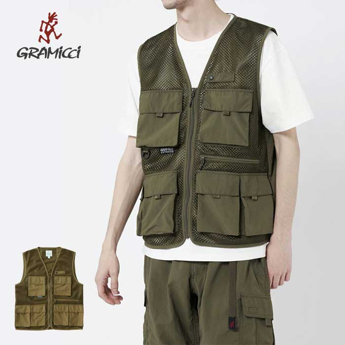 グラミチ フィッシングベスト Gramicci [ G3SM-J072 ] GONE FISHING VEST ツールベスト ARMY/GRN DIY キャンプ アウトドア メンズ [230406【SPS2403】