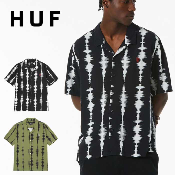 【4日20時-楽天スーパーSALE対象】HUF ハフ 半袖シャツ (BU00176) SEISMOGRAM RESORT SHIRT 開襟シャツ レーヨン メンズ レディース ユニセックス [230328]【SPS2403】