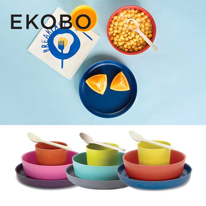 EKOBO エコボ バンビーノ (キッズセット) 4点セット[スモールカップ/ボウル/スモールプレート/スプーン] 小皿 器 子供 ギフト バンブー 竹製 食器 [0330]