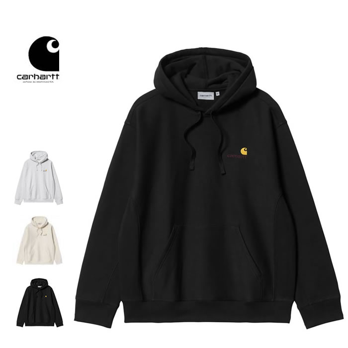 楽天FASHION DELIVERIES 楽天市場店カーハートWIP メンズ パーカー Carhartt プルオーバー メンズ ルーズ フィット ヘビーウェイト I028279 HOODED AMERICAN SCRIPT SWEAT フード フーディ スウェット Pull Over Hoody Parker トップス メンズ 男性用 （231102）【BASIC】