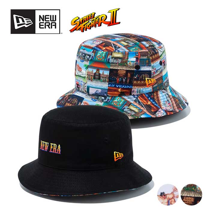 ニューエラ ストリートファイターII コラボ ハット NEW ERA BUCKET01 RV SF2 14125277 14125278 バケット01 リバーシブル STREET FIGHTER II 帽子 スト2 メール便(240305)