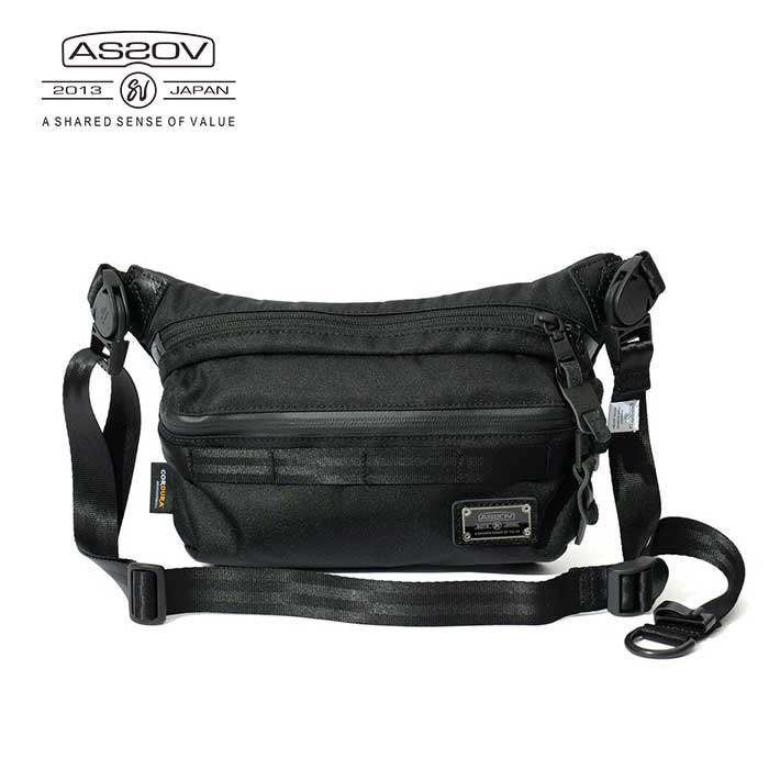 【マラソン最大P28倍】アッソブ ショルダーバッグ ファニーパック ショルダー AS20V061416 CORDURA DOBBY 305D FANY PACK ブラック メンズ レディース ユニセックス ウエストバッグ 軽量 (240930)