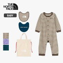 【最大P19倍!!30日は5と0のつく日!!】ザ・ノース・フェイス ロンパース ベビー THE NORTH FACE NTB82402 B L/S ROMPERS 2P ベビーロングスリーブロンパース&2Pビブ(ベビー)巾着袋 ドットボタン 赤ちゃん 長袖ロンパース スタイ ノースフェイス 出産祝い (240821) 子供