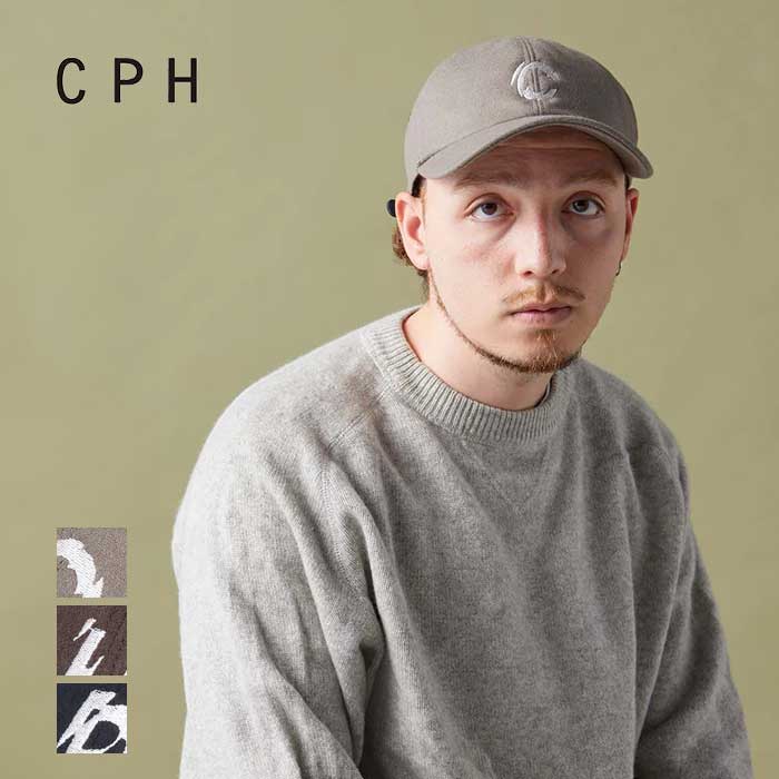 【1日最大P21倍】シーピーエイチ キャップ ベースボールキャップ 帽子 CPH 07-10 ウール メンズ レディース ユニセックス ブラック ベージュ オリーブ 6 PANEL CAP WOOL EMB 刺繍 日本製 秋冬 (241107)