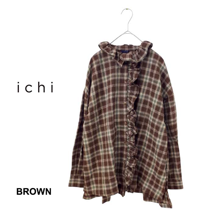 ICHI アンティークス チェック柄長袖シャツ ICHI Antiquites イチ