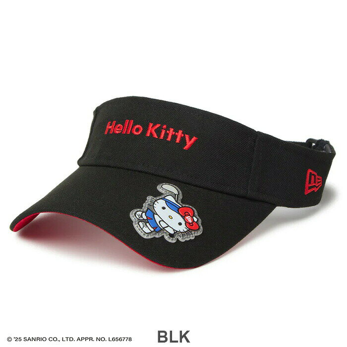 【1日最大P21倍】ニューエラ Womens サンバイザー ロングバイザー HELLO KITTY GFW SUN VISOR LV GOLF KITTY ニューエラ ハローキティ サンバイザー レディース ゴルフ 日よけ UVカット コラボ ベルクロ調整可能 (250411)【SPS2603】