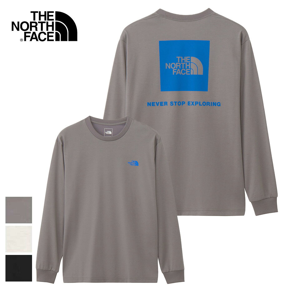 【最大P32倍!!お買い物マラソン!!】ノースフェイス メンズ 長袖 ロンt tシャツ ロゴt トップス THE NORTH FACE NT32442 ロングスリーブ バックスクエア ロゴティー 長袖Tシャツ コットン ポリエステル リサイクル 速乾 吸汗速乾 UVカット ザ・ノース・フェイス (240204)