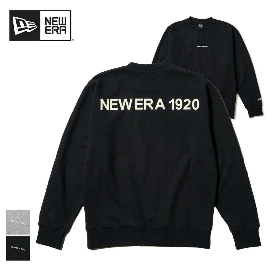 【1日最大P21倍】ニューエラ スウェット 裏毛 NEWERA SW CREW NECK NE1920 裏毛 スウェット クルーネック NEW ERA 1920 ブラック グレー ユニセックス 11オンス コットン 裏毛スウェット トレーナー セットアップ対応 カジュアル クルーネック (251011)