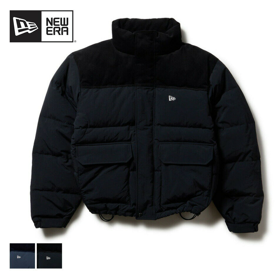 Down Coat - 【15日最大P19倍】NEW ERA ニューエラ ダウンジャケット ジャケット コーデュロイ切替 ネイビー FW25 冬 ユニセックス 立体デザイン 防寒アウター ゆったりしたシルエット カジュアル DOWN JK COMBI 14682727 14682726 (251031)