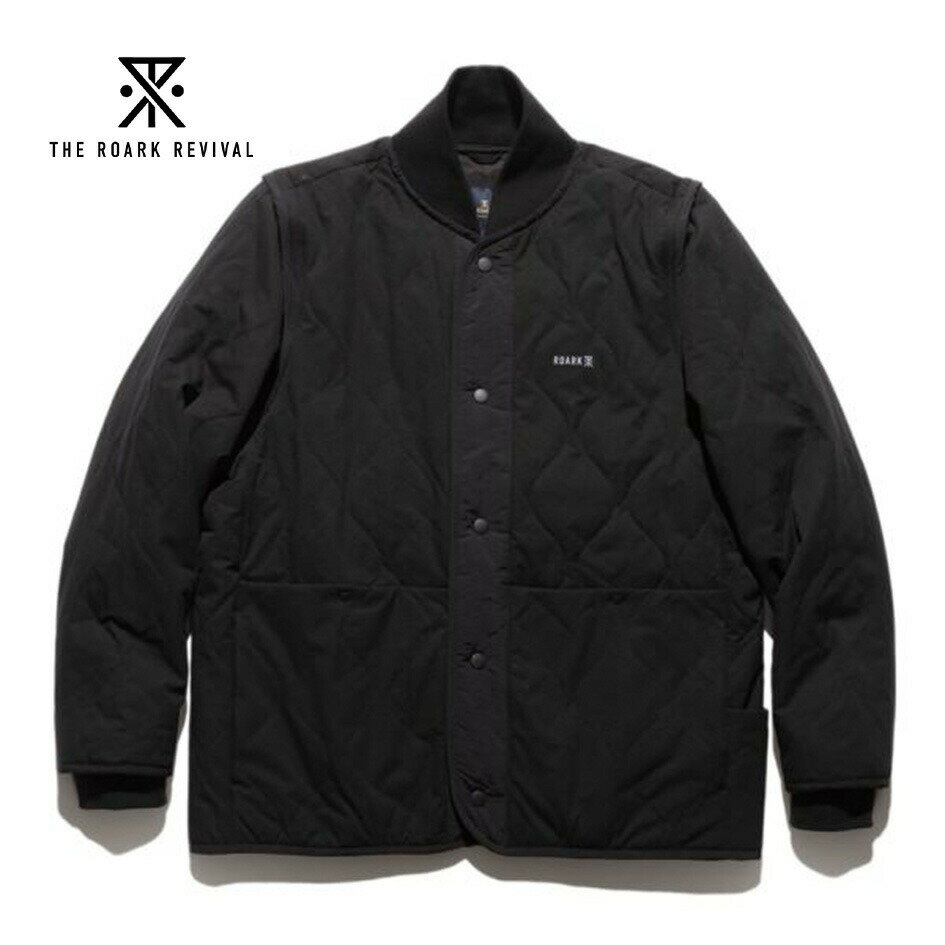 【15日最大P19倍】ロアーク ジャケット 中綿ジャケット 取り外し可能 ROARK RJJ1150 EXPEDITION JACKET 2.0 BLK L 透湿 速乾 耐摩耗 ストレッチ 撥水 耐久性 ブラック 防寒 暖かい
