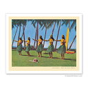【ハワイアン アートプリント】ビーチ・海・山・植物・景色・風景Kodak Hula Show - Waikiki, Hawaii - c. 1950's(コダック フラショー 1950年代)Vintage Photograph(ヴィンテージ写真)ハワイアン インテリア・アート・絵画・アーティスト