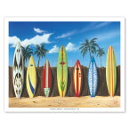 【ハワイアン アートプリント】海 ビーチ サーフボード サーフィンStarting Line Up - Surfboard Art（サーフボード ラインナップ）（Scott Westmoreland）ハワイアン インテリア アート 絵画 ポスター アーティスト