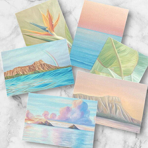 ハワイアン ポストカード 6枚セット Sarah Caudle サラカードル 絵 はがき グリーティングカード レター アート 絵画 ハワイ インテリア 雑貨 ...