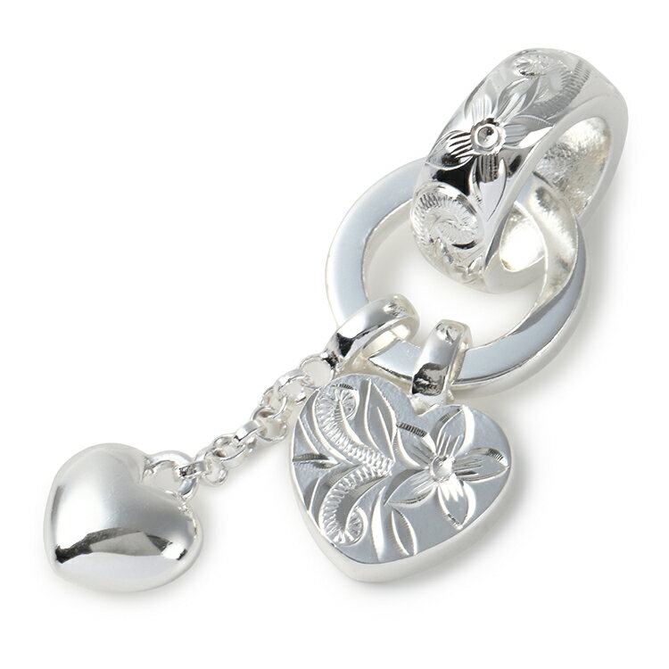 【ハワイアンジュエリー ネックレス】 ハート(ミニハート付き) Wハート ダブルハートネックレス(ペンダントトップ) シルバー製 レディース アクセサリー かわ...