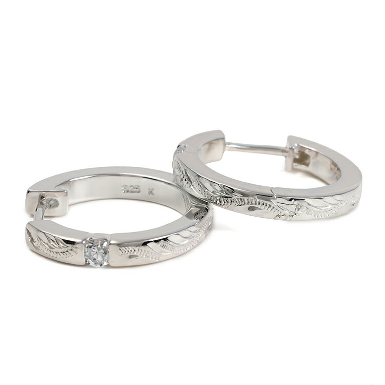 【ハワイアンジュエリー ピアス】 フープピアス おしゃれ かわいい シルバー製 ピアス 両耳用 レディース アクセサリー ハワイアン ギフト プレゼント シンプ...