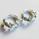 【ハワイアンジュエリー】フープピアス <3プルメリア フープピアス> シルバー製 両耳用 レディース ハワイアン アクセサリー 花 プレゼント ギフト おしゃれ...