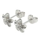 【ハワイアンジュエリー ピアス】プルメリア 小さい 花 フラワー (シルバー) シルバー製 両耳用 キャッチ レディース アクセサリー ハワイアン ギフト プレ...