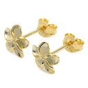 【ハワイアンジュエリー ピアス】プルメリア 小さい 花 フラワー (イエローゴールド) シルバー製 両耳用 キャッチ レディース アクセサリー ハワイアン ギフ...