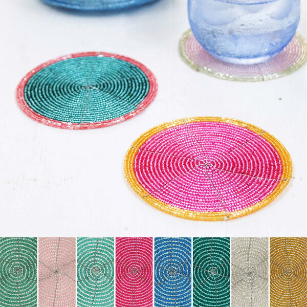 ハワイアン コースター ビーズ ハワイ インテリア 雑貨 小物 キッチン テーブル マリン リゾート 南国 海 ビーチ お土産 ギフト プレゼント 新生活 かわ...