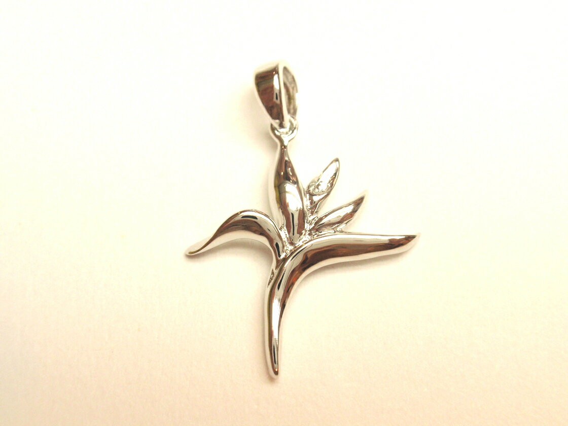 【ハワイアンジュエリー】シルバー ペンダント トップ(ネックレス) Bird of paradise(バード・オブ・パラダイス) [ハワイアン・トロピカル・フラ...