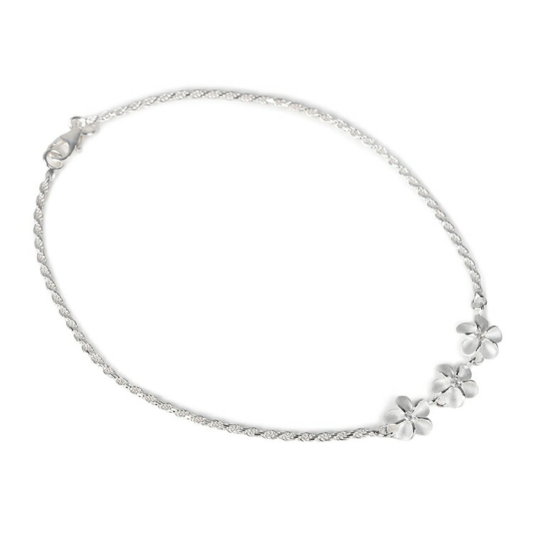 ハワイアンジュエリー アンクレット プルメリア 花 シルバー レディース アクセサリー 足首 ハワイアン おしゃれ かわいい 可愛い シンプル 上品 ギフト プ...