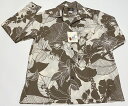 アロハシャツ メンズ 長袖 大きいサイズ H1Sportswear H1スポーツウェア H1L012 モカ 洋柄 ハイビスカス レディース 人気 おしゃれ プレ...