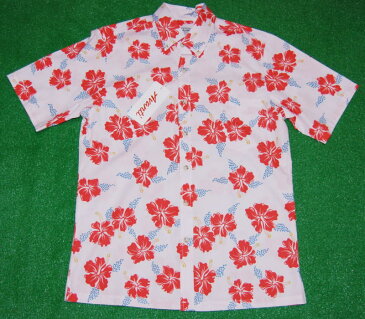 アロハシャツ|AVANTI(アヴァンティ)|AVC021|半袖|メンズ|シアピンク|新品|花・フラワー柄(ハイビスカス)|ハワイアン|リゾート|プレゼント|コットン100%|ボタンダウン|表地|フルオープン|送料無料