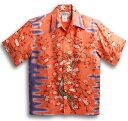 アロハシャツ|メンズ|半袖|レディース|MAKANA LEI(マカナレイ)|AMT051EXP|ピンク|和柄|桜柄|シルク(平織りジャガードシルク)100%|開襟(オープンカラー)|送料無料