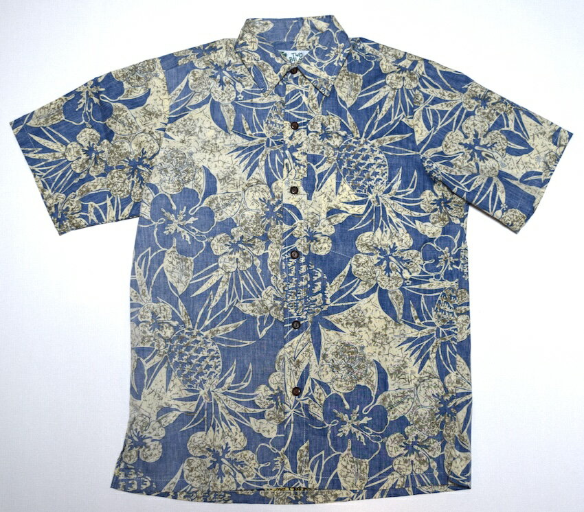 アロハシャツ メンズ 半袖 TWO PALMS トゥーパームス TWO115 ライトブルー 新品 USサイズ パイナップル柄 おしゃれ 結婚式 プレゼント ..