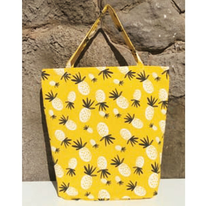 【国内配送】キャンバスビックトート_イエローパイナップル トートバック コットン バッグ ハワイ Hawaii