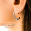 ハワイアンジュエリー ピアス 小ぶり フックピアス キャッチレス 両耳用 ビーンズ カーブ サージカルステンレス プルメリア レディース 金属アレルギー対応 ア...