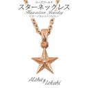 ハワイアンジュエリー ネックレス ステンレス 刻印 サージカルステンレス 金属アレルギー対応 星 スター スクロール ペンダント つけっぱなし 錆びない アロハ...