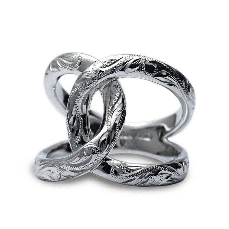 ハワイアンジュエリー リング K18 18金 ホワイトゴールド クロス リング 指輪 しっかり 手彫り レディース 女性 Weliana ウェリアナ 送料無料 ...