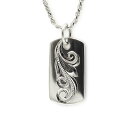 ハワイアンジュエリー シルバー Silver ネックレス ペンダント メンズ レディース スクロール プレート S タグ チェーン付属 ユニセックス 刻印文字 ...