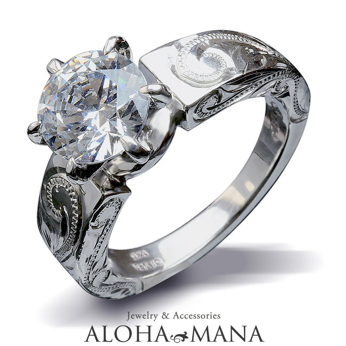 ハワイアンジュエリー リング 一粒 スワロフスキー 指輪 アクセサリー レディース 女性 グラマラスな輝き ひと粒 ス…
