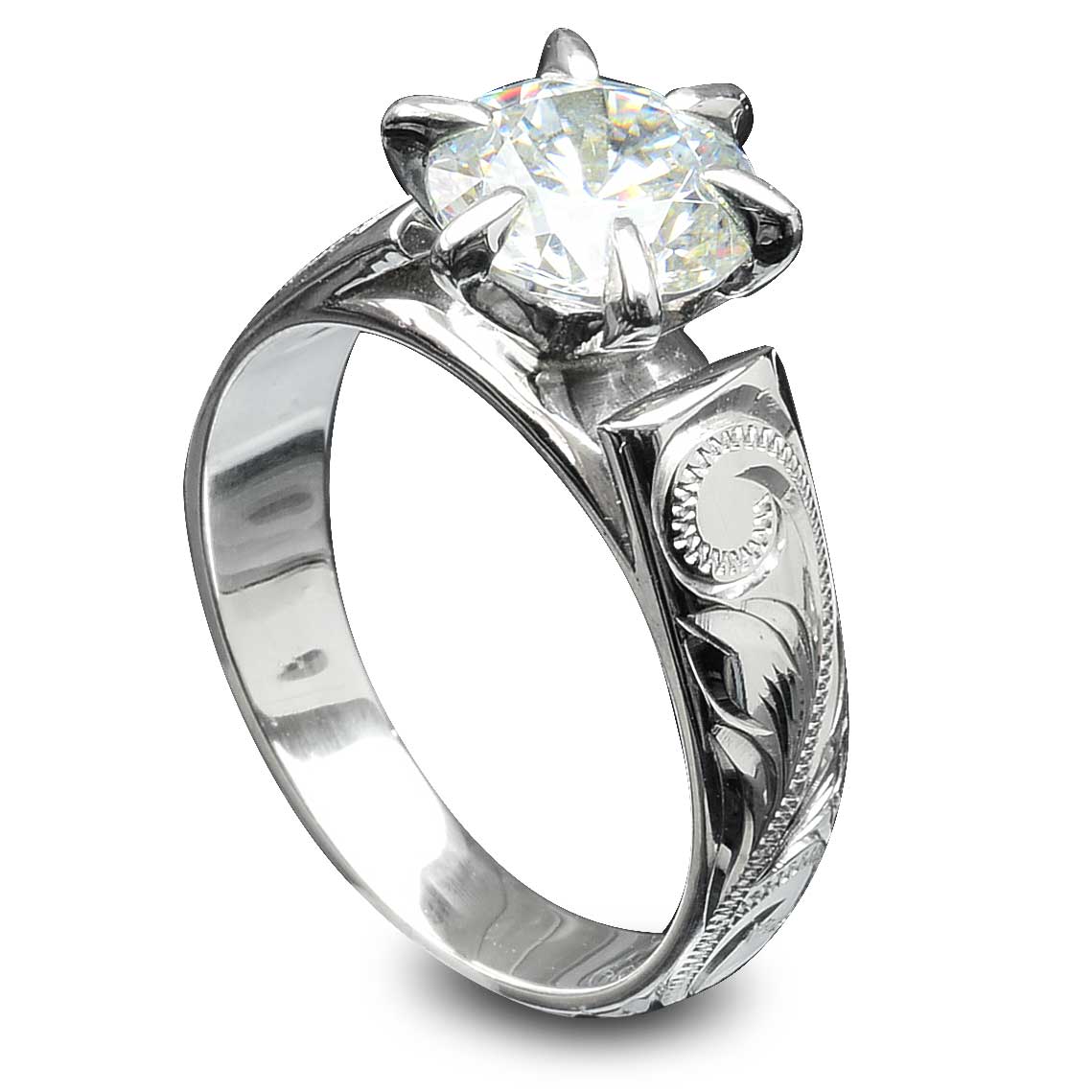 ハワイアンジュエリー リング 華やかな輝き 大粒 1石 立爪フレンチマウント スワロフスキー CZダイヤ 一粒 シルバーリング SV925 キュービック ジルコ...