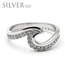 ハワイアンジュエリー シルバー Silver リング 指輪 レディース メンズ デュアル WAVE 波 CZ キュービックジルコニア 手彫り bri1584